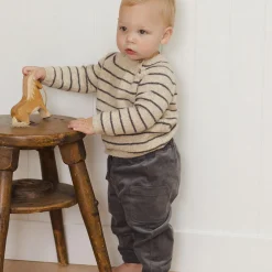 Ace Knit Sweater in Indigo Stripe by Quincy Mae