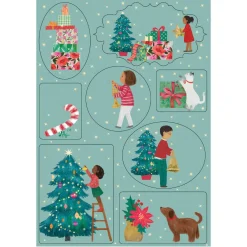 A Christmas Party Sticker Labels Sheet by Roger La Borde