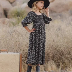 Adelaide Dress in Dark Floral by Rylee & Cru