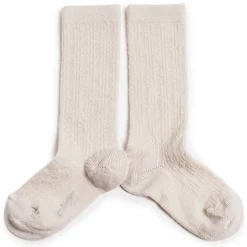 Adele Pointelle Merino Wool Knee High Socks in Doux Agneaux by Collegien