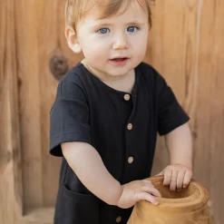 Adriano Short Sleeve Overall in Anthracite by 1+ in the Family - Last One In Stock - 12 Months