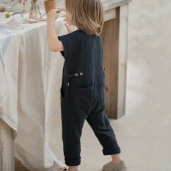 Adriano Short Sleeve Overall in Anthracite by 1+ in the Family - Last One In Stock - 12 Months