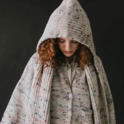 Adult Bwelog Hooded Scarf in Jewel Speckle by Mabli