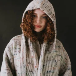 Adult Bwelog Hooded Scarf in Jewel Speckle by Mabli