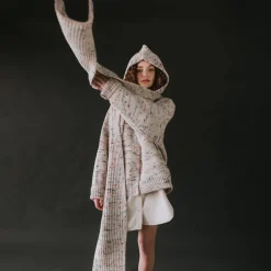 Adult Bwelog Hooded Scarf in Jewel Speckle by Mabli