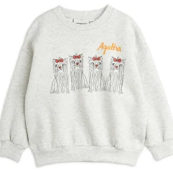 Agatha Dog Sweatshirt in Grey Melange by Mini Rodini