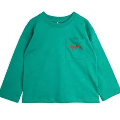 Agatha Embroidered Long Sleeve Tee in Green by Mini Rodini