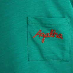 Agatha Embroidered Long Sleeve Tee in Green by Mini Rodini
