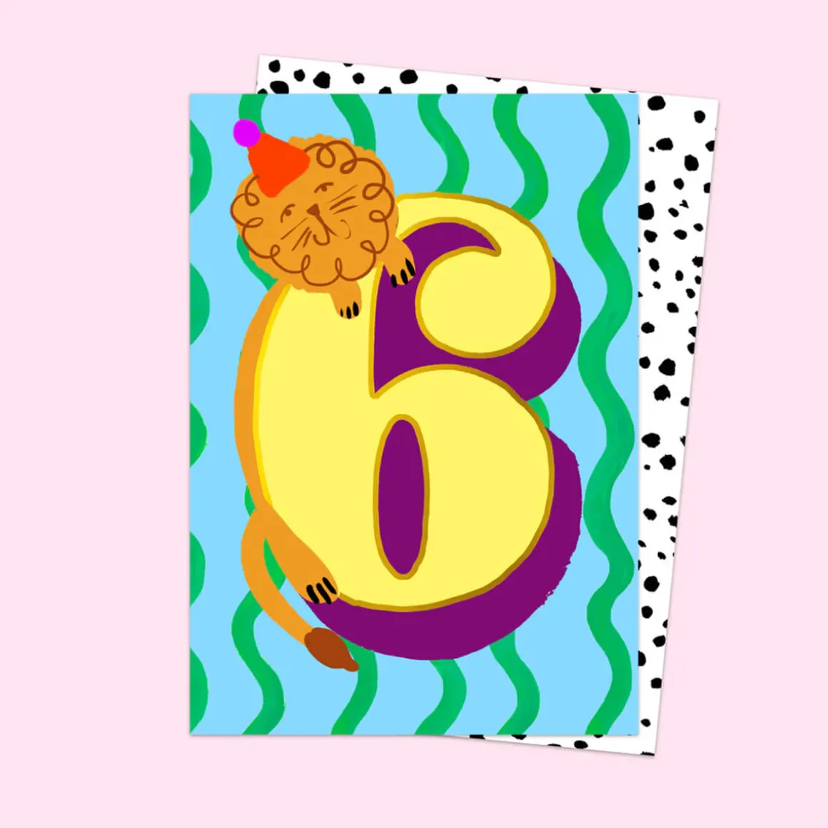 Age 6 Birthday Lion Greetings Card by Eleanor Bowmer