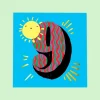Age 9 Birthday Square Greetings Card by Eleanor Bowmer
