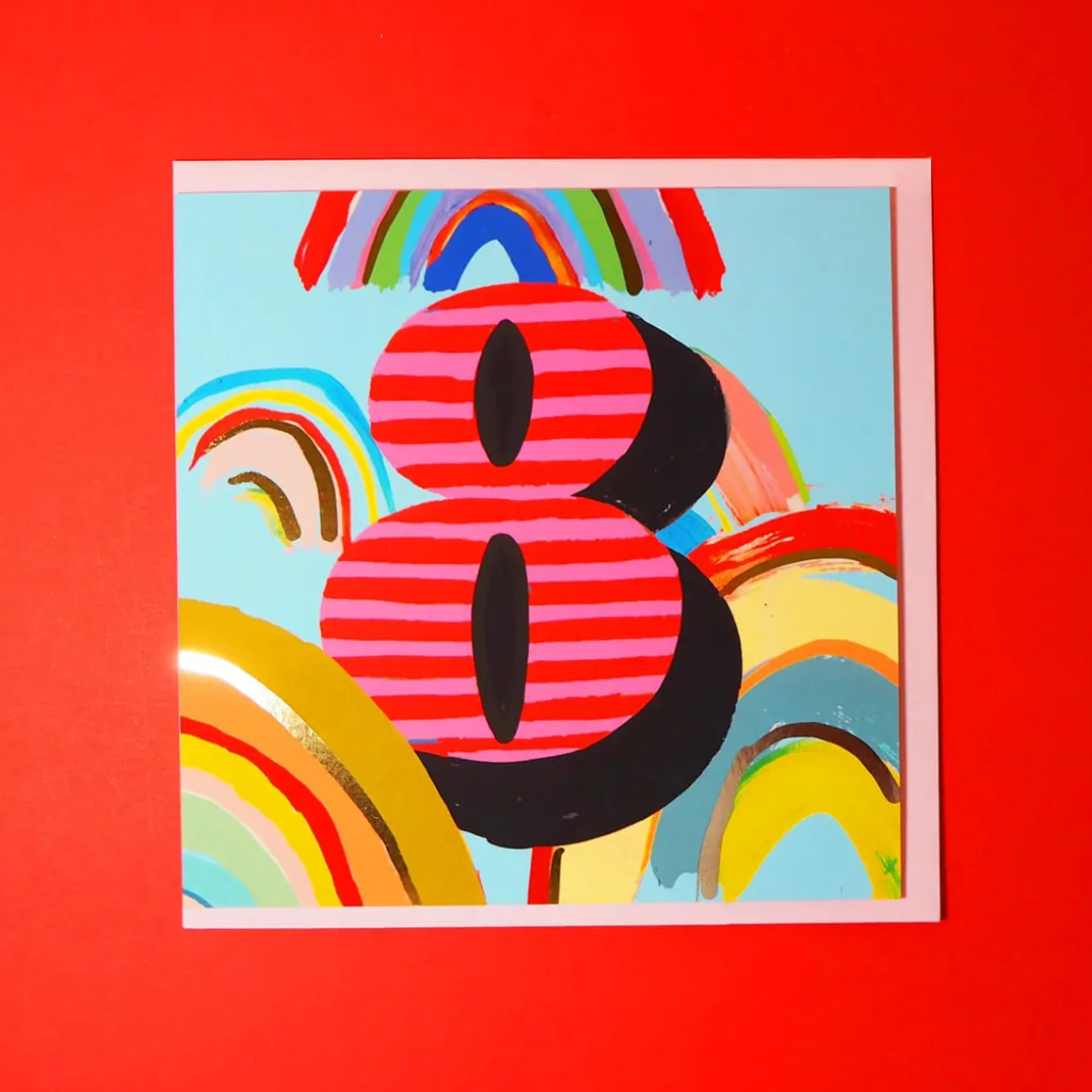 Age 8 Birthday Square Greetings Card by Eleanor Bowmer