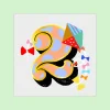 Age 2 Birthday Square Greetings Card by Eleanor Bowmer