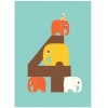 Age 4 Elephants Greetings Card by Dicky Bird