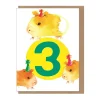 Age 3 Guinea Pigs Mini Greetings Card by Dominic Early for Earlybird Designs