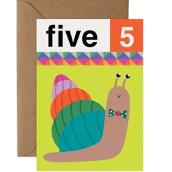 Age 5 Snail Greetings Card by Mifkins