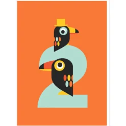 Age 2 Toucans Greetings Card by Dicky Bird