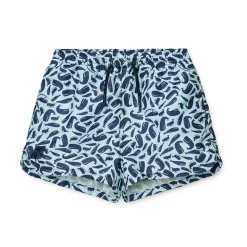 Aiden Printed Board Shorts in Ocean Blue / Sky by Liewood