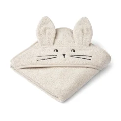 Albert Rabbit Hooded Baby Towel in Sandy by Liewood