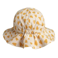 Amelia Reversible Sun Hat in Hearts Sandy / Yellow Mellow by Liewood