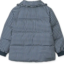 Anemone Puffer Down Jacket in Check Classic Navy / Dark Sandy by Liewood
