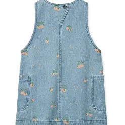 Angelica Denim Dress in Peach / Light Blue Denim by Liewood