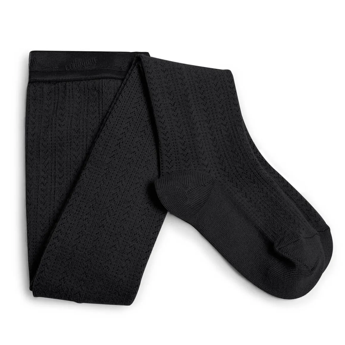 Angelique Pointelle Merino Wool Tights in Pierre De Volvic by Collegien