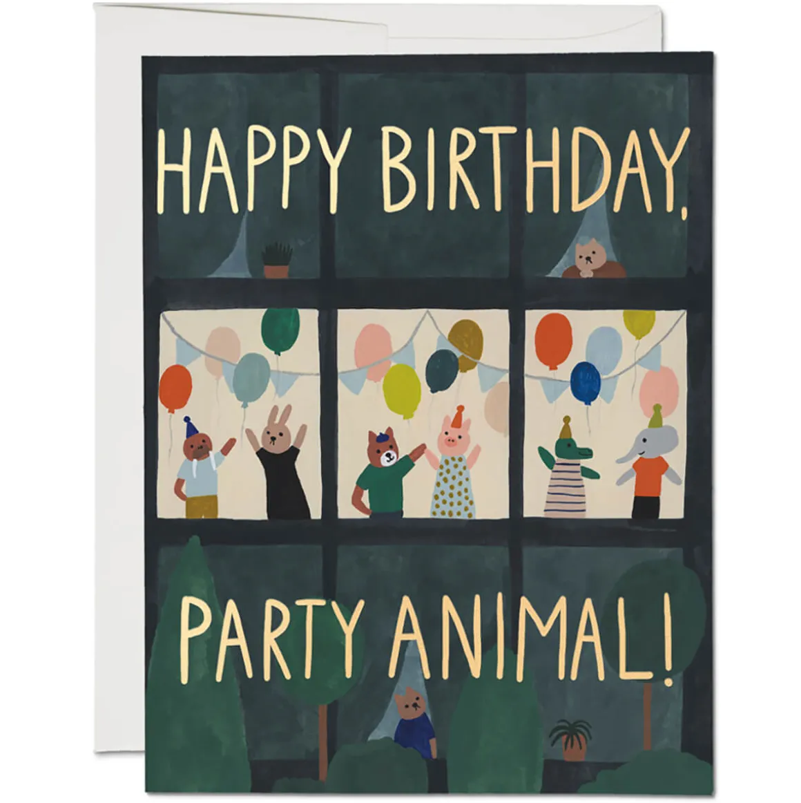 Animal House Greetings Card by Red Cap Cards
