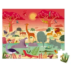 Animal Reserve 54 Piece Jigsaw Puzzle In Carry Case by Janod