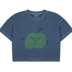 Apple Cropped T Shirt in Navy by Jelly Mallow