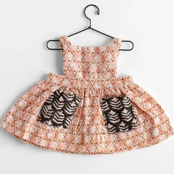 Apron Dress in Pink Domino by Polka Dot Club