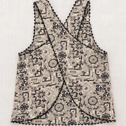 Apron Top in Seal Gray Medallion by Misha & Puff - Last Ones In Stock - 2-6 Years