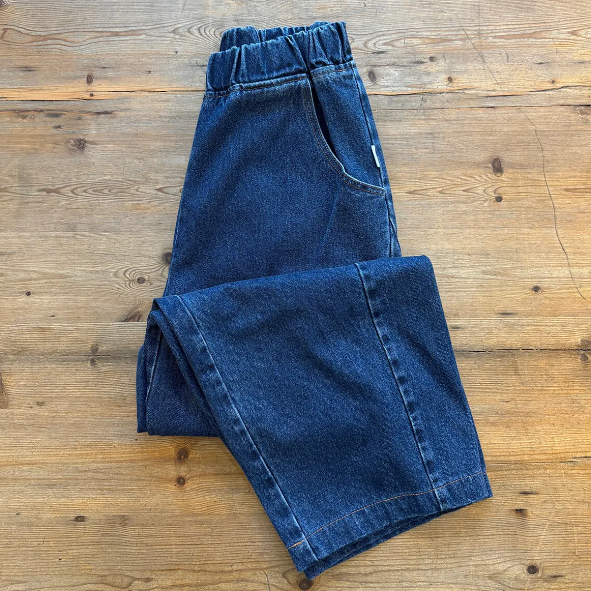 Arc Pants in Blue Denim by Le Bon Shoppe
