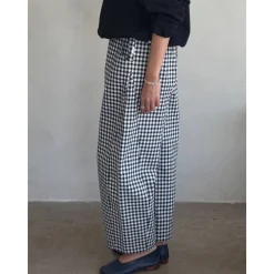 Arc Pants in Navy Gingham by Le Bon Shoppe