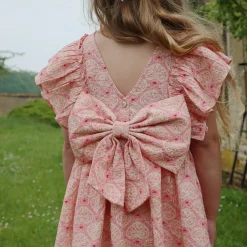 Ava Bow Dress in Lacy Pink by Konges Slojd