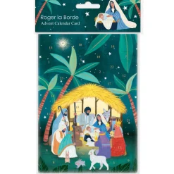 Away In A Manger Advent Calendar Greetings Card By Roger La Borde