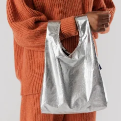 Baby Bag in Metallic Silver by Baggu