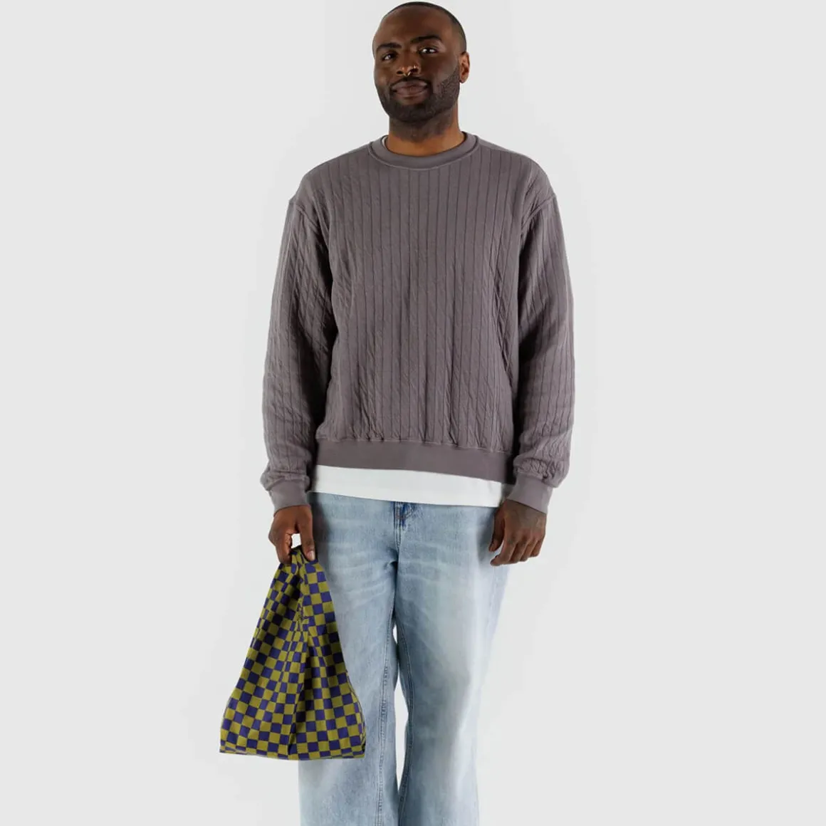 Baby Bag in Pear Navy Check by Baggu