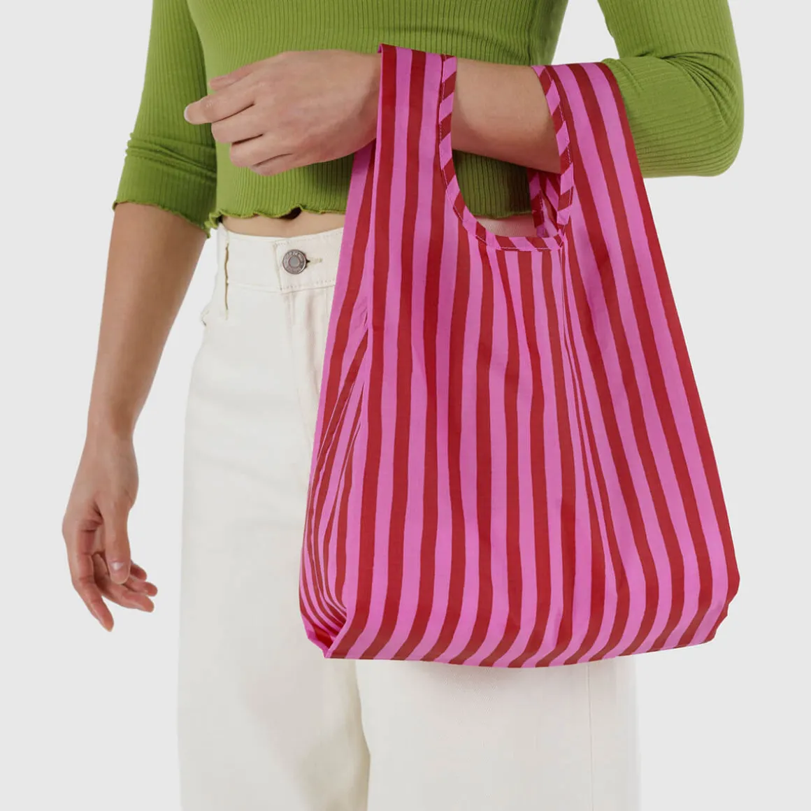 Baby Bag in Pink and Red Painted Stripe by Baggu
