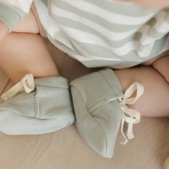 Baby Booties in Sage by Quincy Mae
