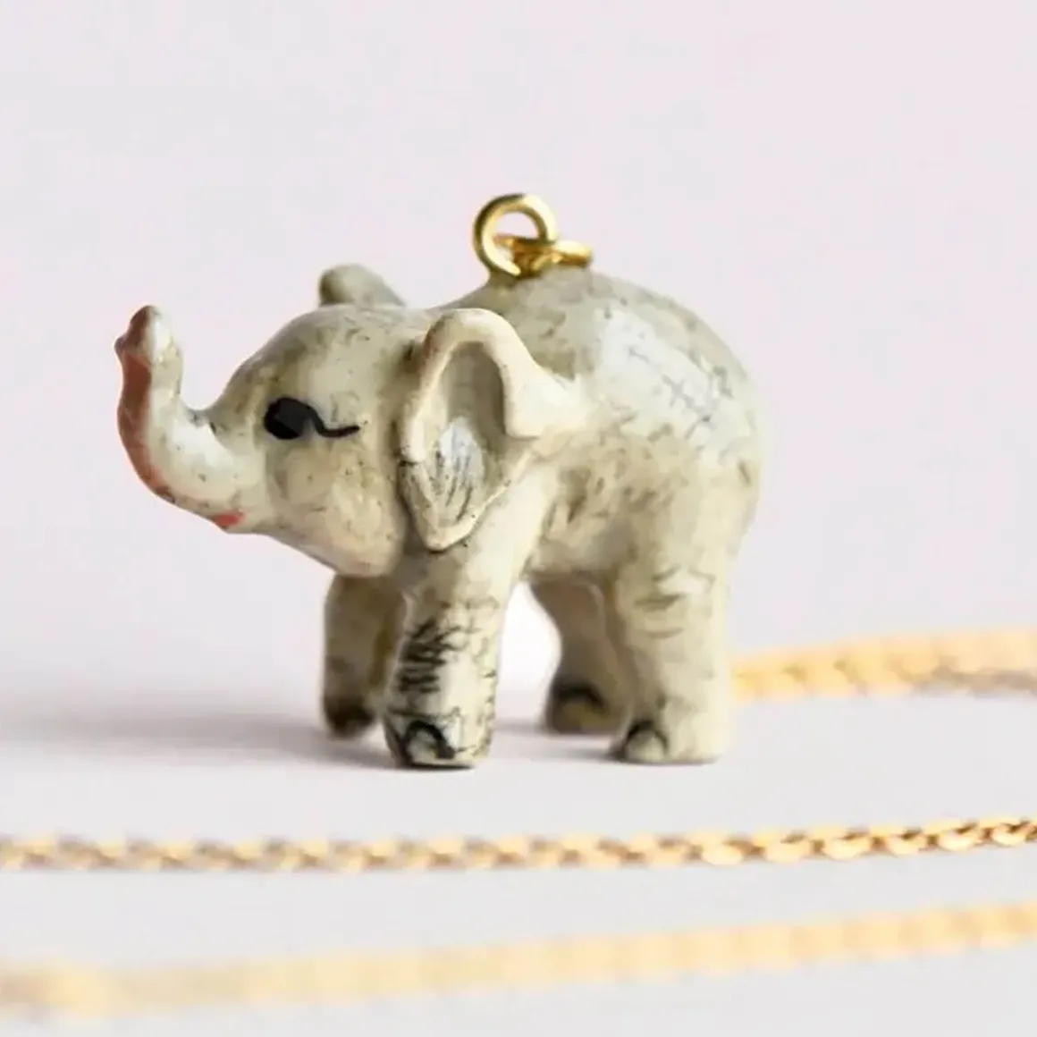Baby Elephant Ceramic Pendant by Camp Hollow