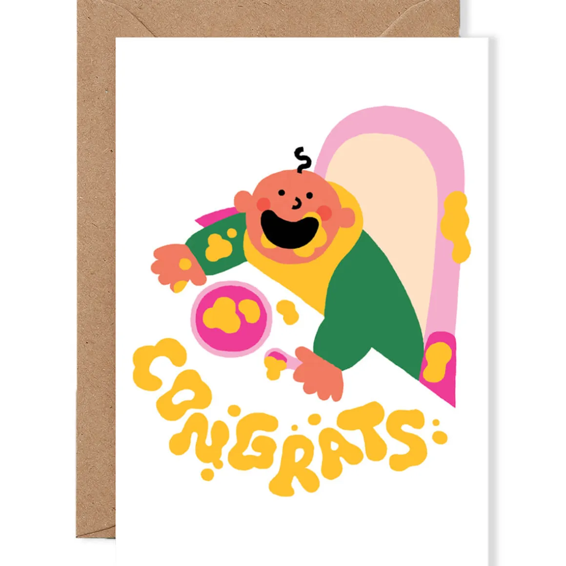 Baby Food Greetings Card by Cari Vander Yacht for Wrap