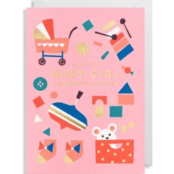 Baby Girl Greetings Card by Ekaterina Trukan for Lagom Design