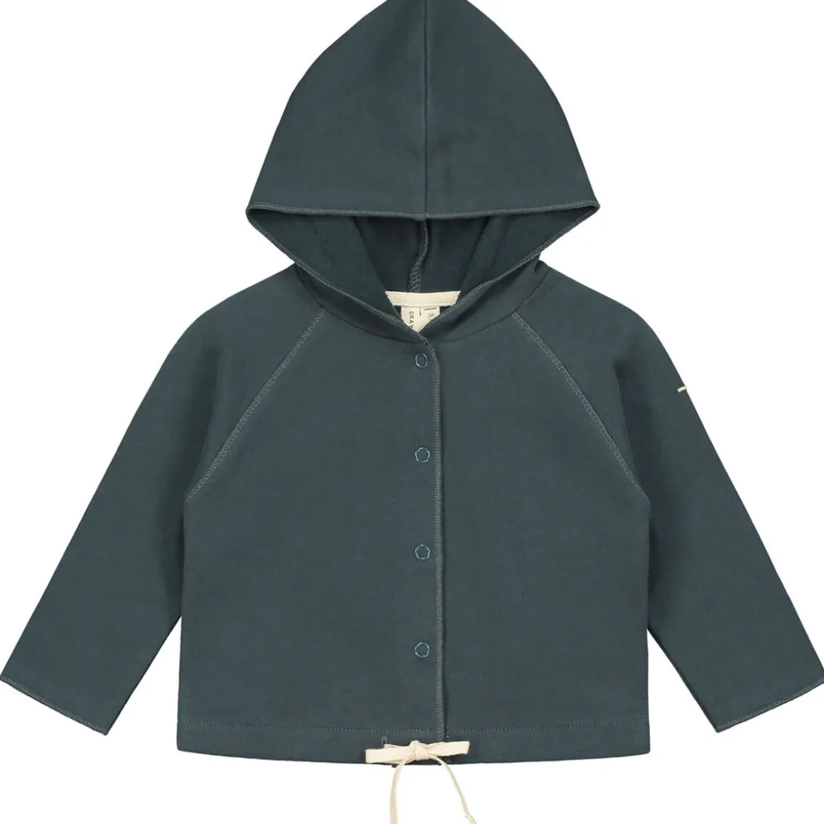 Baby Hooded Cardigan in Blue Grey by Gray Label