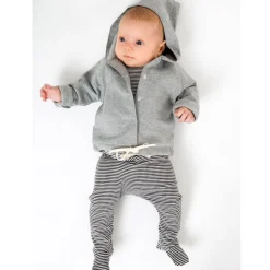 Baby Hooded Cardigan in Grey Melange by Gray Label - Last Ones In Stock - 0-6 Months