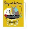 Baby in Pram Greetings Card by Elizabeth Grubaugh