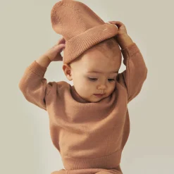 Baby Knitted Beanie in Biscuit by Gray Label
