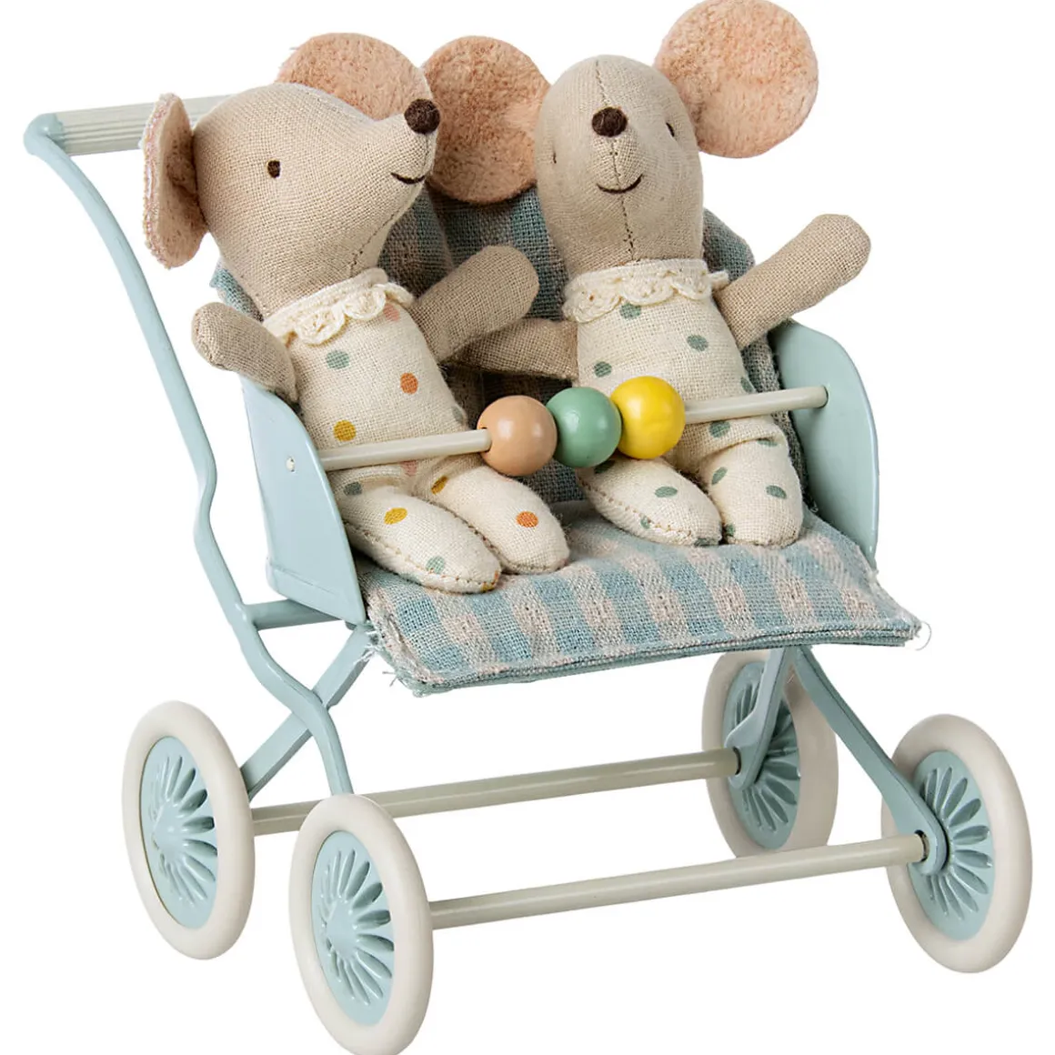 Baby Mice Stroller in Mint by Maileg