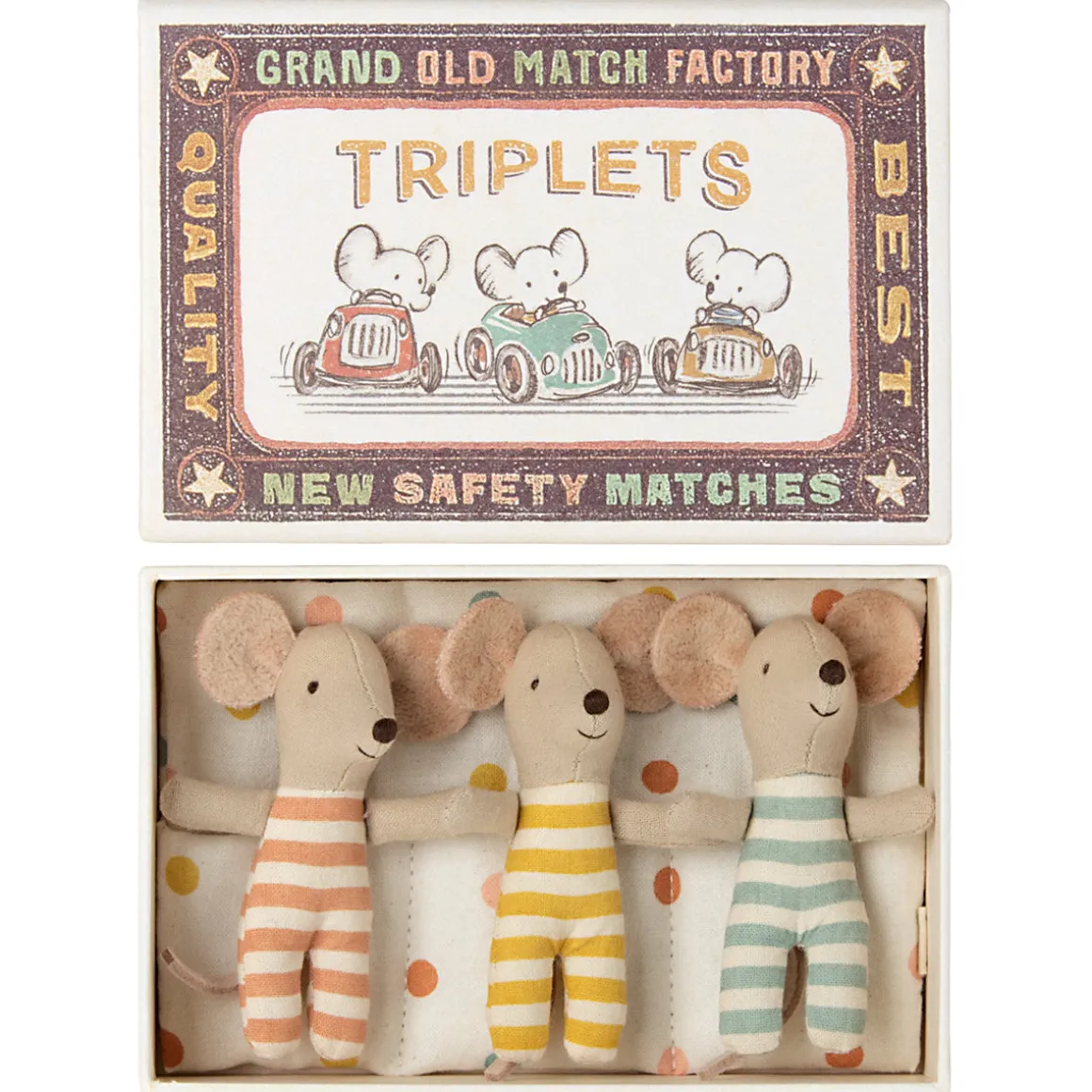 Baby Mice Triplets In Matchbox by Maileg