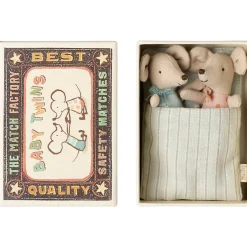 Baby Mice Twins in a Matchbox (Pink & Blue) by Maileg