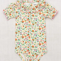Balloon Sleeve Paloma Onesie in String / Hazy Lilac Brimfield by Misha & Puff